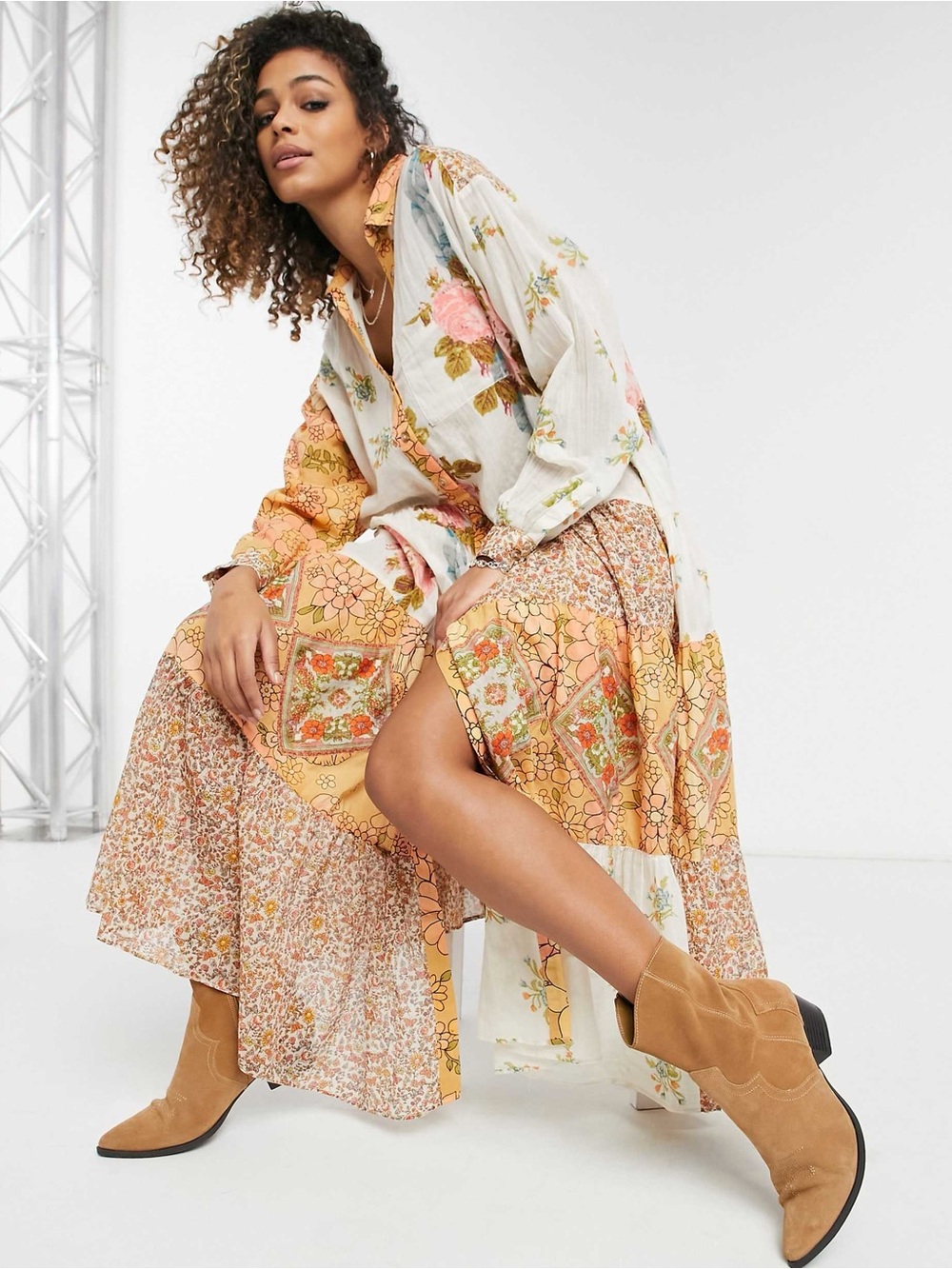 Free People Floral Patchwork Days of Ditzies Maxi Dress